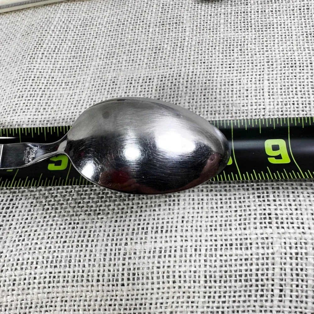 The Cellar Korea Stainless Steel Serving Spoon Pierced Slotted Cream Handle Set